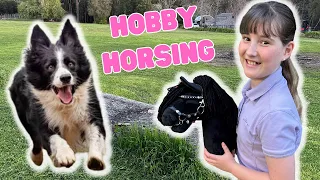 HOBBY HORSING WITH MY DOG PINGU