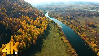 8 HRS Scenic Autumn from the Urals to Siberia - 4K Cinematic Nature Film with Beautiful Music