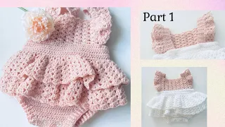 Crochet Baby Romper Dress Tutorial Video | Part one