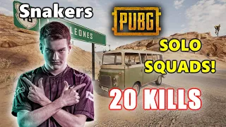eU Snakers - 20 KILLS (3K DAMAGE) - SOLO SQUADS! - PUBG