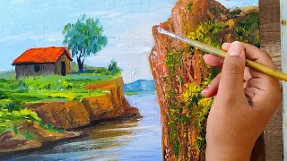 Water and rock: harmony of nature in painting Sculptured rocks and flowing water: combining art and🥰