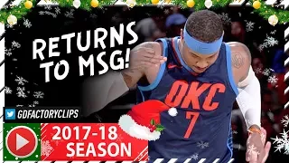 Carmelo Anthony RETURNS to NEW YORK, Full Highlights vs Knicks (2017.12.16) - 12 Pts