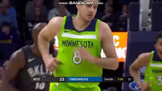 Nemanja Bjelica 4 Pts vs. Nets - Minnesota Timberwolves vs. Brooklyn Nets - 27/01/2018