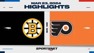 NHL Highlights | Bruins vs. Flyers - March 23, 2024
