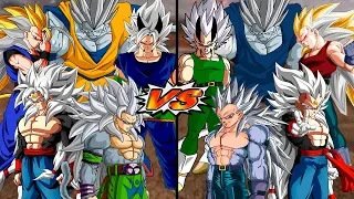 TODAS LAS TRANSFORMACIONES DE GOKU AF VS TODAS LAS TRANSFORMACIONES DE VEGETA AF | DBZ BT3 MODS DBAF