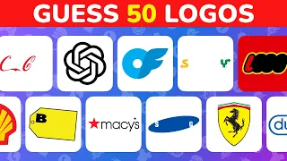 Guess The 50 Logos in 3 Seconds | Easy, Medium, Hard, Extra Hard
