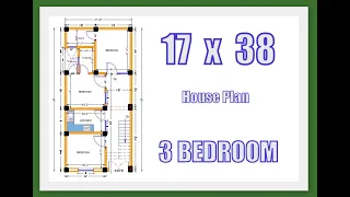 17x38 feet house plan #17x38 Ghar Ka Naksha 17*38