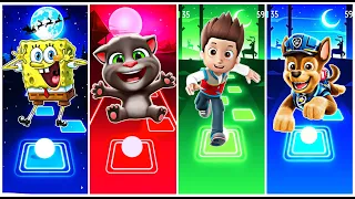 SpongeBob SquarePants 🆚 My Talking Tom 🆚 Ryder 🆚 Chase from Paw Patrol 🎶Tiles Hop EDM Rush