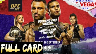 UFC 266 Volkanovski vs. Ortega Full Card Predictions & Betting Breakdown
