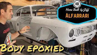 Epoxy primer on the entire body - Ferrari engined Alfa 105 Alfarrari build part 133