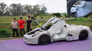 Complete the mold of the luxury homemade ferrari supercar