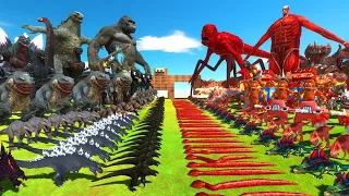 Dark Monster War - Team Dark Godzilla 2014 x Kong VS Team Titanus Red x Colossal Titan - ARBS