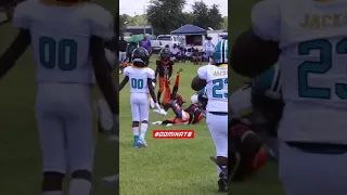 Taraj Ekie injures his back after hit sticking Duval Jags 8U RB ( 🎥 Big Hits Live)