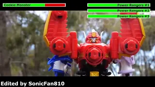 Cookie Monster VS. Power Rangers With Healthbars (Edited by: SonicFan810)