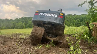 Fighting massive trees and mud with the Hyundai 210 and 850 dozer, got the new knocked off for sure!