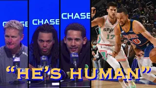 📺 Juan Toscano-Anderson forgot Stephen Curry hit a halfcourt shot + more from Kerr & Damion Lee