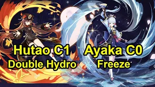 Hutao C1 double Hydro & Ayaka C0 Freeze Spiral abyss floor 12 genshin impact