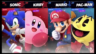 Super Smash Bros Ultimate Amiibo Fights   Request #6238 Sonic & Kirby vs Mario & Pac Man