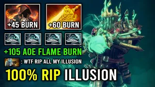ILLUSION SLAYER 100% Can't Kill AoE Shivas Guard 105 Flame Radiance Burn DPS Wraith King Dota 2