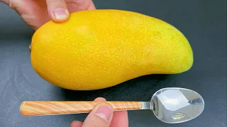 I just discovered today that peeling a mango is so simple, you can do it with a spoon