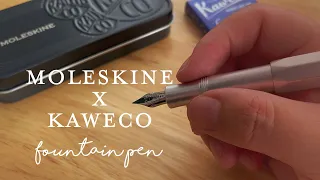 Unboxing and trying my Moleskine x Kaweco fountain pen