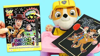 Paw Patrol Baby Rubble Bubble Bath Story Time with Toy Story Scratch Fantastic Coloring Book!