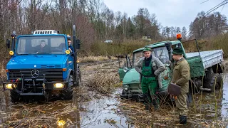 Jäger fahren UNIMOG 406 in einen Sumpf | Festgefahren | U1200 MB-Trac 1500