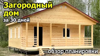 Проект одноэтажного дома 8х8 с террасой с одной спальней, кухней-гостиной и ванной