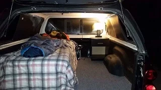 Boondocking -  Home Made Truck Canopy Camper Setup, Camping In Winter -10 Degrees