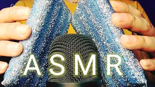 ASMR - Mic Scratching With Steel Wire Blue Sponge Cloth