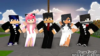 COUPLE DANCE W/ WEDDING DRESS & SUITS | CHICKEN WINGS MEME | SHUFFLE DANCE - Minecraft Animation