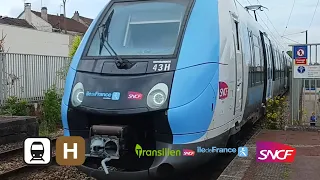 [Transilien H] Arrivée et départ d'un Z50000 NAT (UM) à la Gare de Pierrelaye (avec @agc_tc)