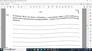 CSEC Geography 2021 paper 2 question 2