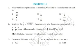 Exercise 1.3 Class 9th Maths Solution | Class 9th exercise 1.3 NCERT solutions | Class 10th Maths