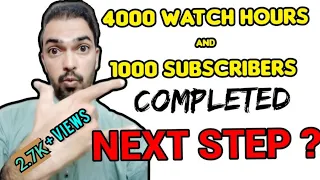 4000 Watch Hours and 1000 Subscribers Completed, Now What ? How To Apply for YT Monetization?