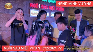 Ngôi Sao Miệt Vườn 17/2/2024 P2: Bà con vây kín NSND Minh Vương, Khương Dừa phải nhận hoa phụ