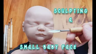 Sculpting a mini Baby Face (Reborn Baby Doll) in polymer clay, Baby Yosuany Tutorial Timelapse (1/4)