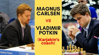 Magnus Carlsen DESTROYS Karjakin's Coach | Brilliant attack!