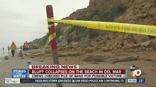 Bluff collapses along Del Mar beach