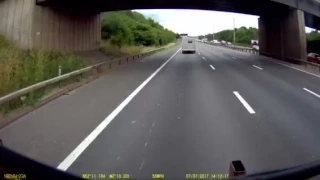 GU63YLL BMW 3 series towing caravan too fast snaking nearly loses control