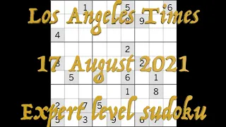 Sudoku solution – Los Angeles Times sudoku 17 August 2021 Expert level