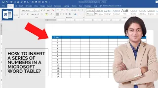 How to insert a series of numbers in a Microsoft word table?