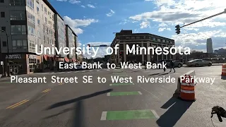 University of Minnesota By E-Bike | East Bank Pleasant St SE Entrance to West Bank | 4K GoPro POV