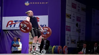 Anastasiia Lysenko (90+) - 115kg, 120kg, & 125kg Snatches @ 2017 European Championships