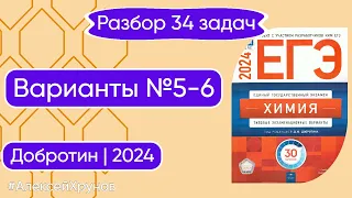 Разбор 34 задач ЕГЭ по химии 2024, варианты 5 и 6 Добротин