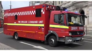 London Fire Brigade - (CU2) Islington Comand Unit responding through Trafalgar Square