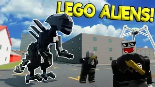 LEGO METEORITE CAUSES ALIEN INVASION! - Brick Rigs Roleplay Gameplay - Lego Police Agents