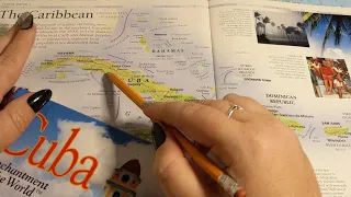 ASMR ~ Cuba History & Geography ~ Soft Spoken Map Tracing Page Turning