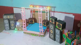 mini stage making how to make mini stage DJ truck and dj light ||mini stage||mini DJ||mini generator