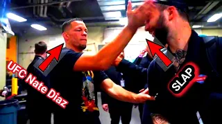 UFC Nate Diaz disgracefully SMACKS a reporter around the head